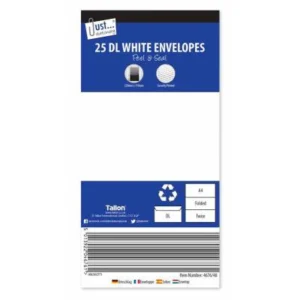 White Envelopes DL Peel & Seal 25 Pack
