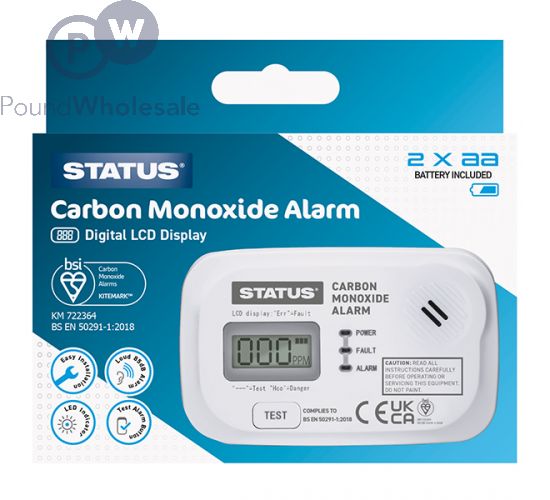 Status Digital LCD Display Carbon Monoxide Alarm